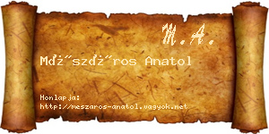 Mészáros Anatol névjegykártya